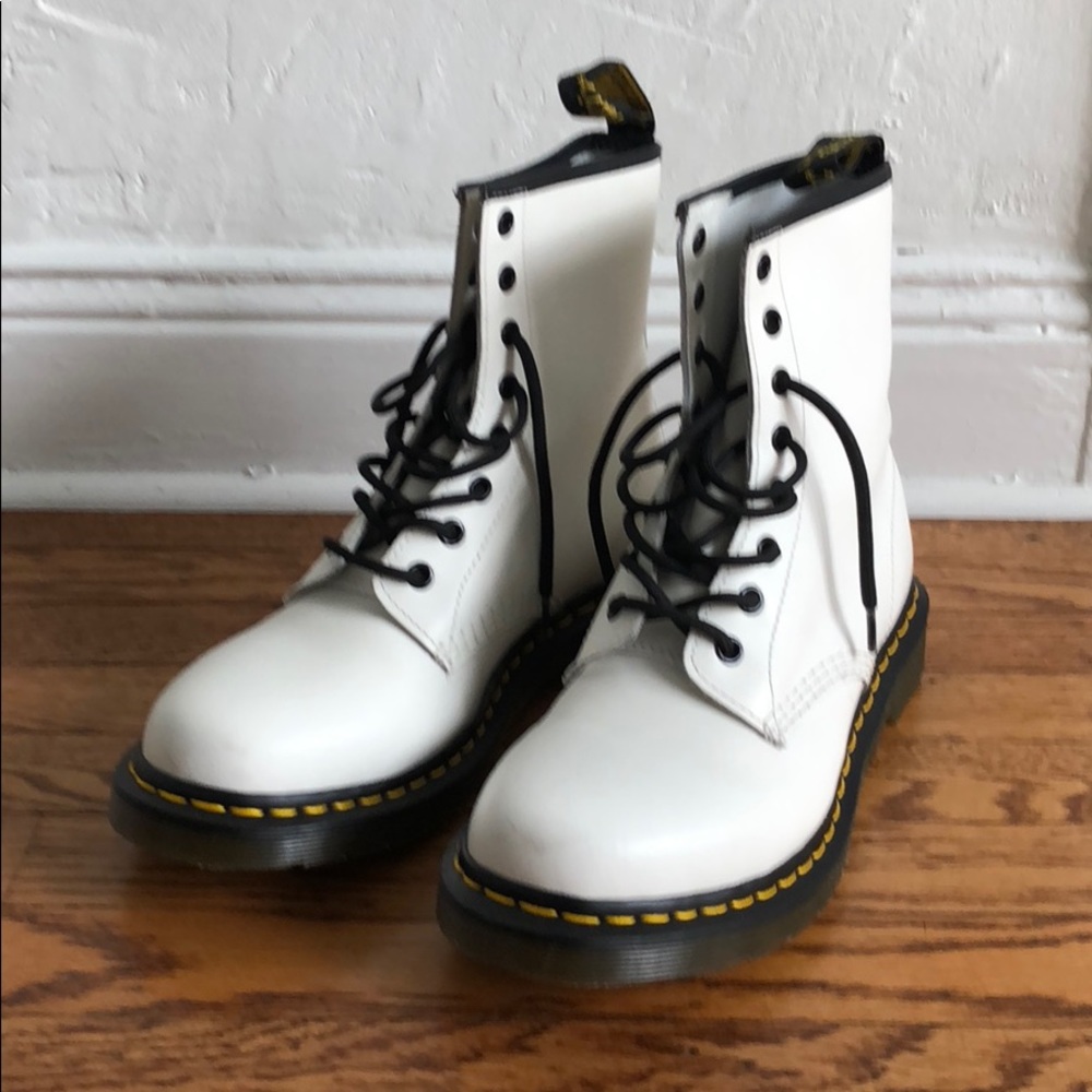 White Leather Doc Martens